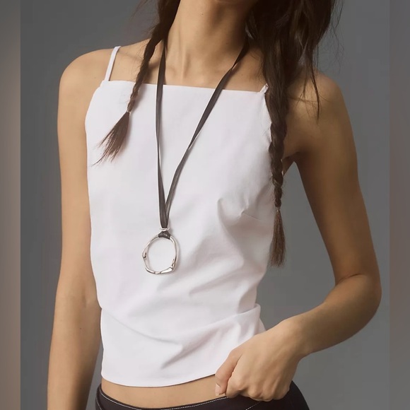 Anthropologie Open-Back Apron White Tank Top Sizes L & XL - Picture 1 of 4